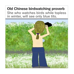 Rude bird watching card for lady twitcher not dressed for ..