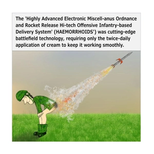 Army soldier funny bottom card - military fired rocket sys..