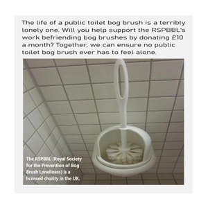 Toilet brush card - Funny humorous charity appeal campaign..
