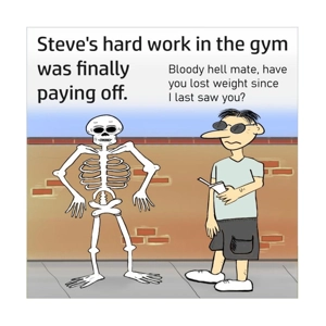 Skeleton weight loss funny card - Customisable fitness fan..