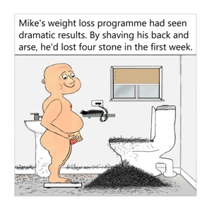 Weight loss man card for men - A hairy male funny shaving ..