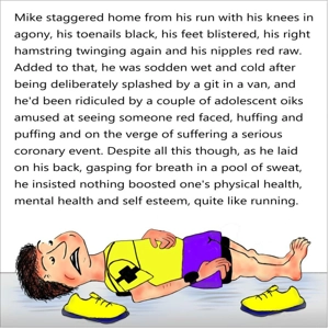 Worn out runner funny card - man back from run, customisable - Male jogger insists running good for