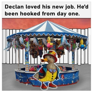 New job funny card - fairground hook a duck first day empl..