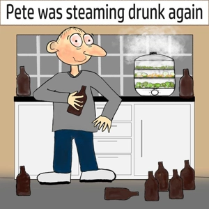 Steaming while drunk man funny alcohol card - Birthday car..
