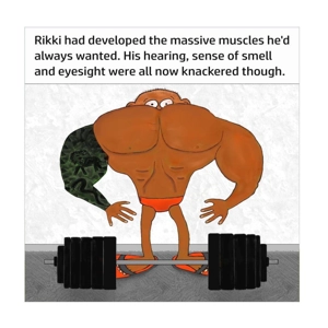 A weightlifting funny card - Funny weightlifter, his sight..