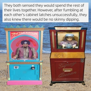 Romantic beach holiday funny skinny dip card - Zoltar and ..