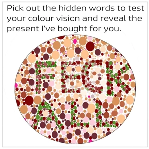 Colour vision eye test card - Funny colour sight test - Re..