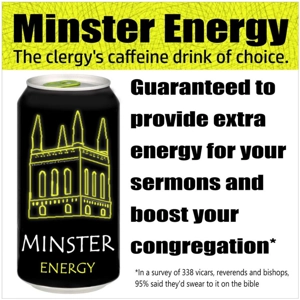 Energy drink funny caffeine card - Minster Energy the cler..