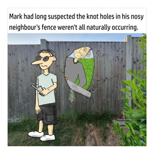 Nosy neighbour funny card - Man is spied on by next door n..