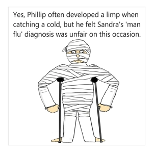 He's got man flu card, a funny customisable get well or hu..