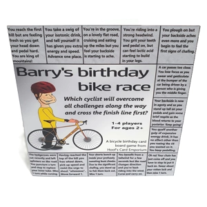 Funny Personalised Bicycle Birthday Card And Board Game Fo..