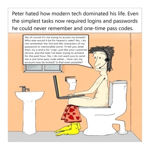 Funny Computer Login Problems Card - Personalised Laptop Birthday Card For A Male Technophobe