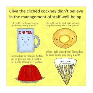 Geezer Clive's cliches card, funny geezer sayings for a straight talking man you donut, melt, mug, g