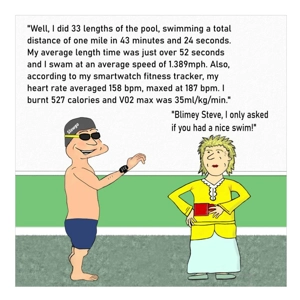 Funny swimming card for male swimmer who loves his swim st..