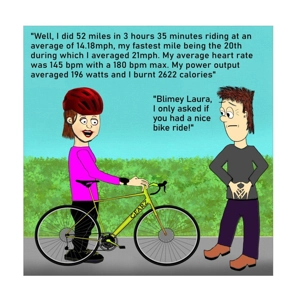 Female cyclist bike stat card - sporty lady on bicycle bac..