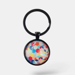 Chic Glass Cabochon Keychain Pendant – Unique Accessory - NR18