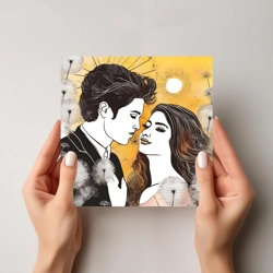 14x14 cm Valentine's day card with text LL21