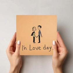 Happy Valentine's day card couple together LL28