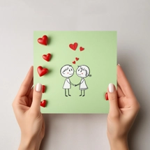 Cupid's Canvas: Handcrafted Valentine Card LL49