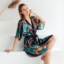 Silk kimono robe or sil..