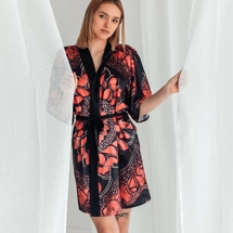 Dark pink silk kimono r..