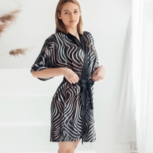 Silk Kimono Robe Bathrobe Wo..