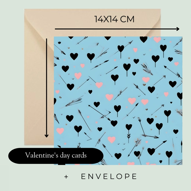 Additional Image for Blue card for Valentine's day greeting party LL13
