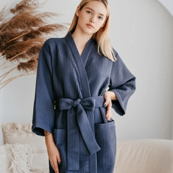 Purple waffle cotton robe bathrobe dressing gown