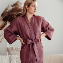 Cotton waffle robe dres..