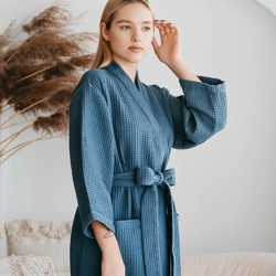 Women's catton waffle dressing gown