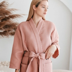 Organic Cotton Waffle Robe - Pure Cotton Bathrobe - Waffle Robe Bridesmaid