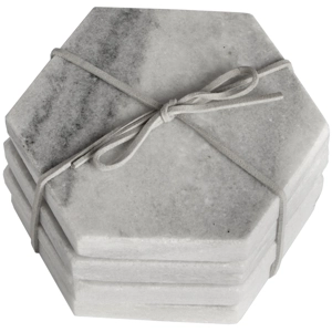 Grey Marble Hexagonal Coasters (Set of 4)