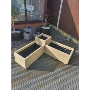 Large Corner Wooden Treated Garden Planter Combi