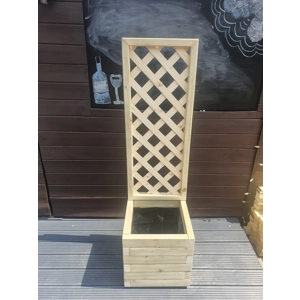 40cm x 40cm Square Wooden Treated Garden Planter with 100cm Trellis