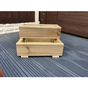 L-Shaped 2 Tier Wooden Decking Planter Box