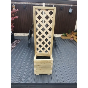 40cm x 25cm Square Wooden Treated Garden Planter with 100cm Trellis