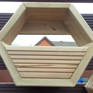 Wall-Mounted Hexagon Wooden Garden Decking Planters