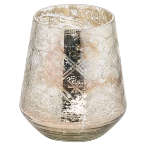 Handcrafted Silver Foil Glass Vase: Festive Decor