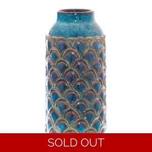 Seville Collection Large Indigo Scalloped Vase