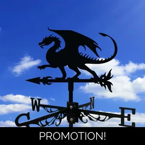 Dragon Weather Vane – Metal Garden Wind Direction Decor