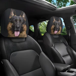 German Shepherd Headrest Covers – Universal Car Seat Decor