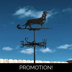 Dachshund Weather Vane – Metal Dog Garden Wind Direction Decor