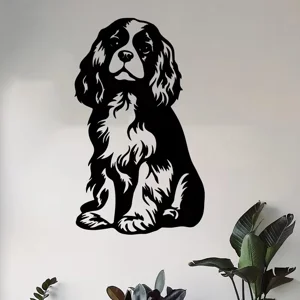 Cavalier King Charles Spaniel Metal Wall Art – Black Dog Silhouette