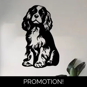 Cavalier King Charles Spaniel Metal Wall Art – Black Dog Silhouette