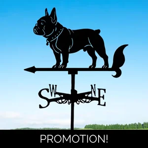 French Bulldog Wind Vane Weather Vane – Metal Wall Art Garden Decor