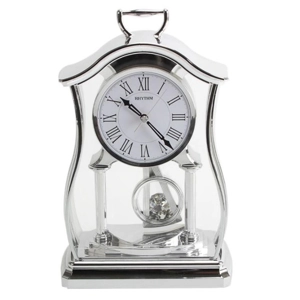 Rhythm Silver Pendulum & Acrylic Decor Roman Dial Mantel Clock