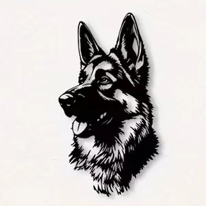 German Shepherd Realistic Metal Wall Art – Dog Head  Wall Decor