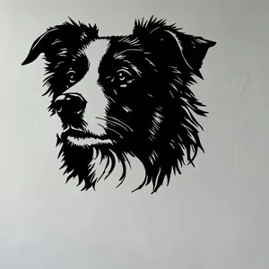 Border Collie Metal Wall Art – Dog Head Silhouette Décor