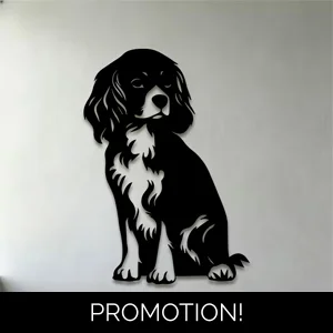 Cavalier King Charles Spaniel Metal Wall Art – 30cm Black Dog Silhouette
