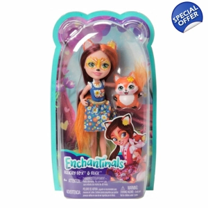 Enchantimals Felicity Fox Doll with Flick - Magical 6-Inch Collectible Toy